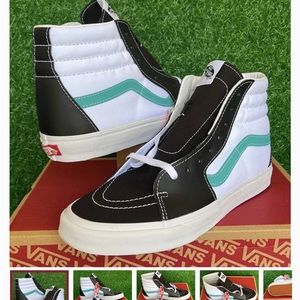 Vans black white and teal sk8-Hi new with tags in box